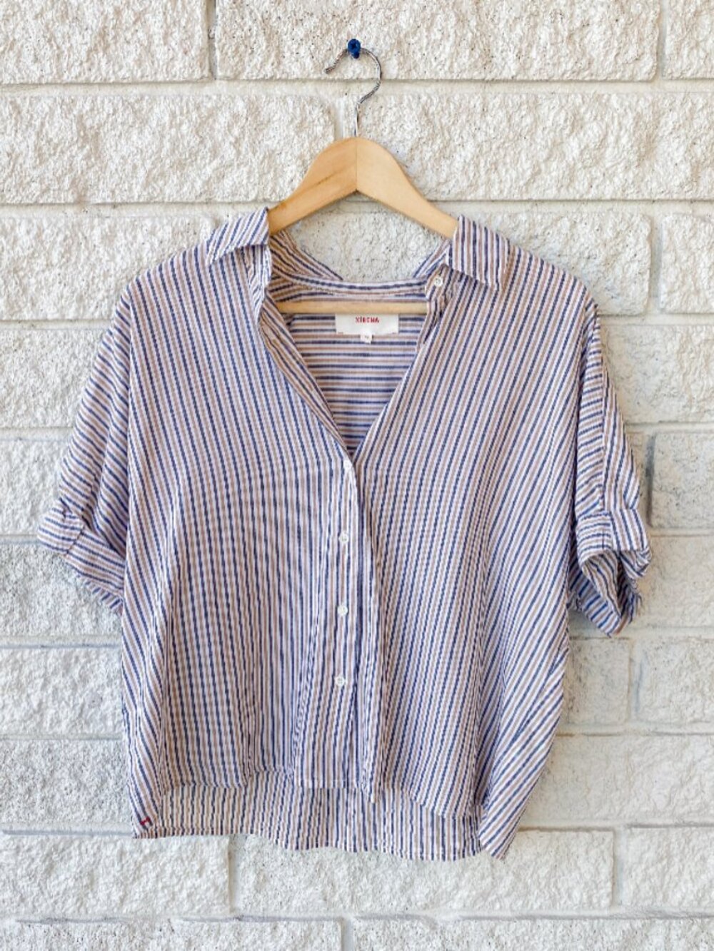 Xirena | Teddy Shirt in Mocha Stripe | Small